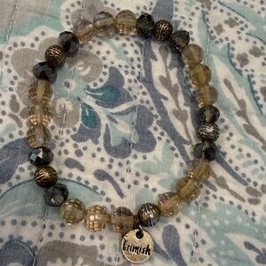 Erimish Smoky and Gold Beaded Bracelet